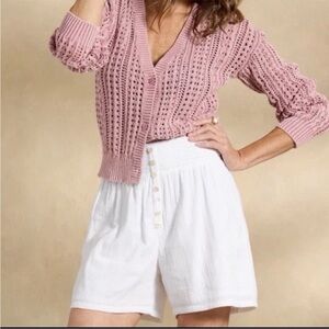 NEW Sundance Women's ZOLA Pull On Shorts White Cotton Gauze XS Beach Vacation